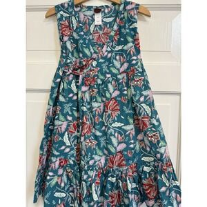 Tea Girl's 5 Floral Summer Full Sweep Wrap Dress‎ Multi-color Cotton Pristine